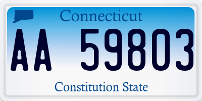 CT license plate AA59803