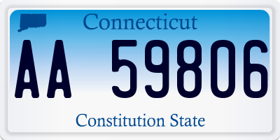 CT license plate AA59806