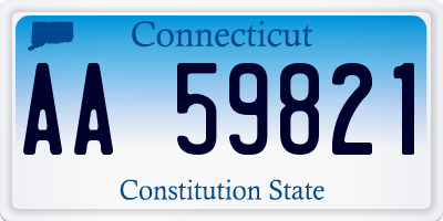 CT license plate AA59821