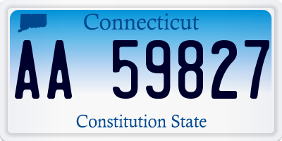 CT license plate AA59827