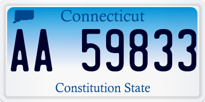 CT license plate AA59833