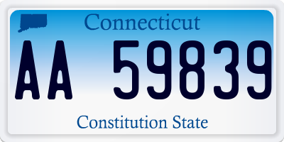 CT license plate AA59839