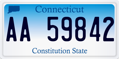 CT license plate AA59842