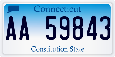 CT license plate AA59843