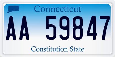 CT license plate AA59847