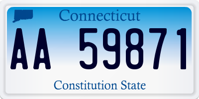 CT license plate AA59871