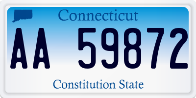 CT license plate AA59872
