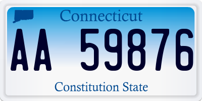 CT license plate AA59876