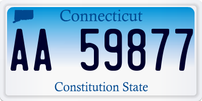 CT license plate AA59877