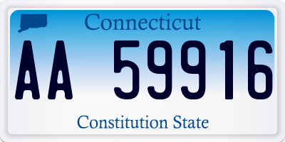 CT license plate AA59916