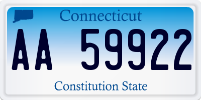 CT license plate AA59922