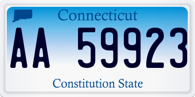 CT license plate AA59923