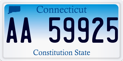 CT license plate AA59925
