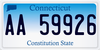 CT license plate AA59926