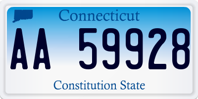 CT license plate AA59928