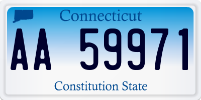 CT license plate AA59971