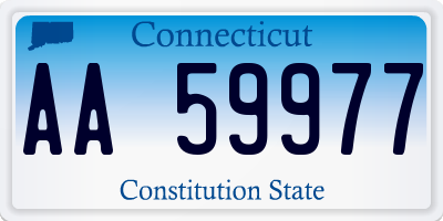 CT license plate AA59977