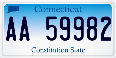 CT license plate AA59982