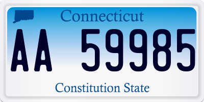 CT license plate AA59985