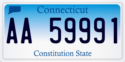 CT license plate AA59991