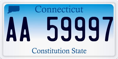 CT license plate AA59997