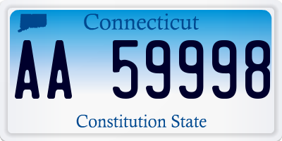 CT license plate AA59998