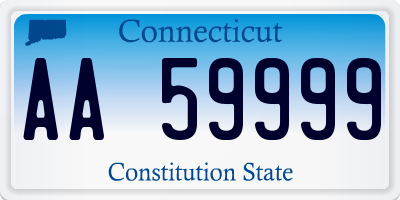 CT license plate AA59999