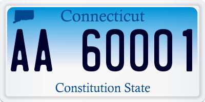 CT license plate AA60001