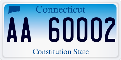 CT license plate AA60002