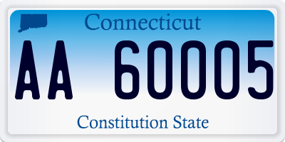 CT license plate AA60005