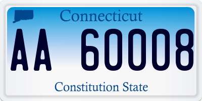 CT license plate AA60008