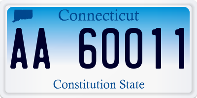 CT license plate AA60011