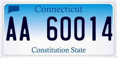 CT license plate AA60014