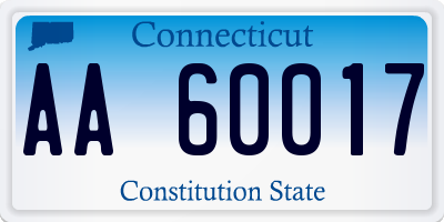 CT license plate AA60017