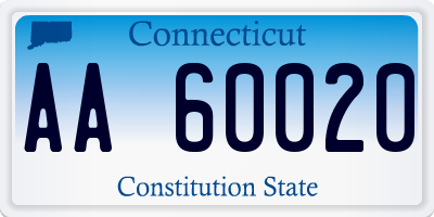 CT license plate AA60020