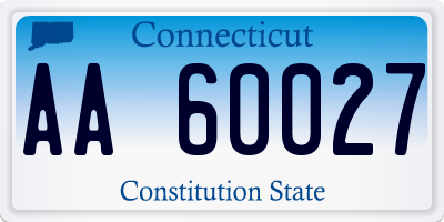 CT license plate AA60027