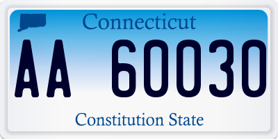 CT license plate AA60030