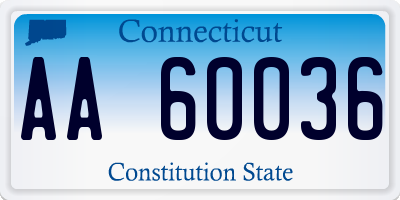 CT license plate AA60036