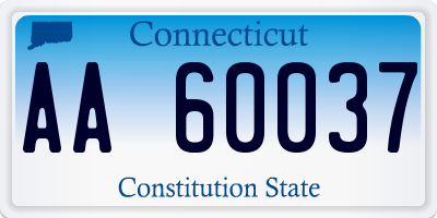 CT license plate AA60037