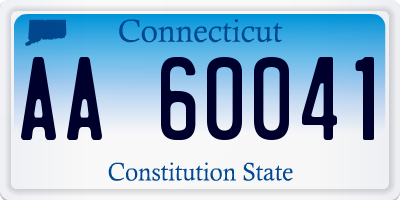 CT license plate AA60041