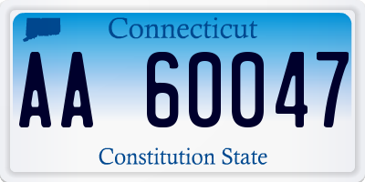 CT license plate AA60047