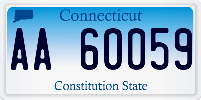 CT license plate AA60059