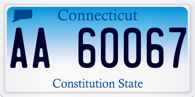 CT license plate AA60067