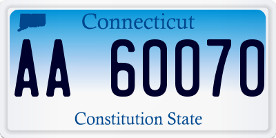 CT license plate AA60070