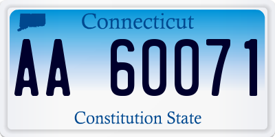 CT license plate AA60071