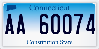 CT license plate AA60074