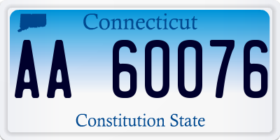 CT license plate AA60076