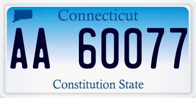 CT license plate AA60077