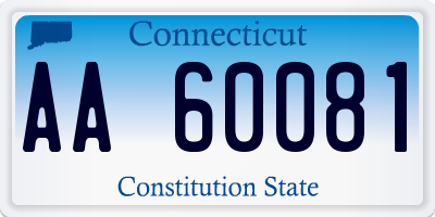 CT license plate AA60081