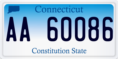 CT license plate AA60086